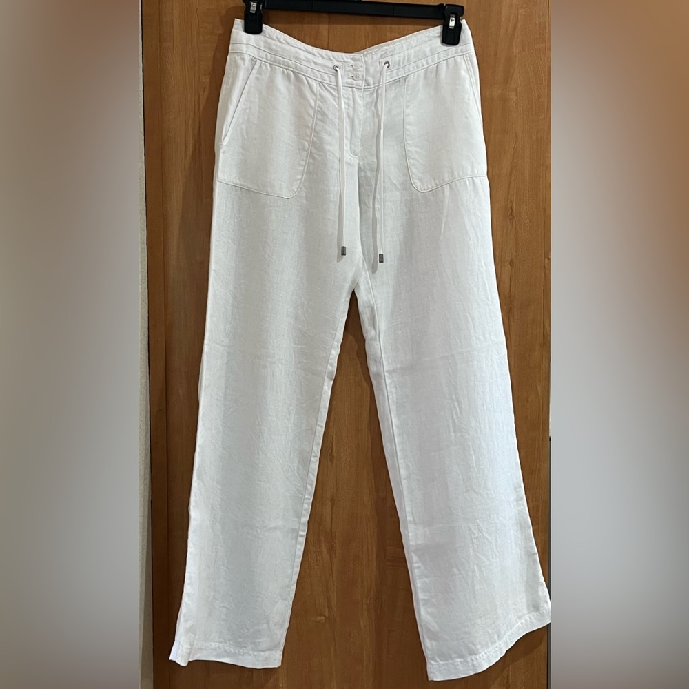 TOMMY BAHAMA WHITE WIDE LEG LINEN PANTS SIZE 2